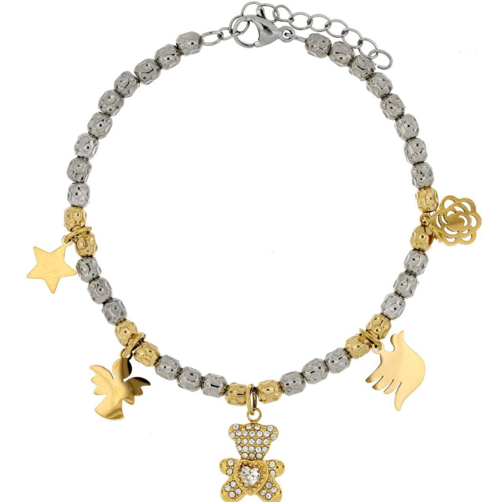 Bracciale donna Urania Preziosi Tyche in acciaio bicolore ref. BRTYC3032GD