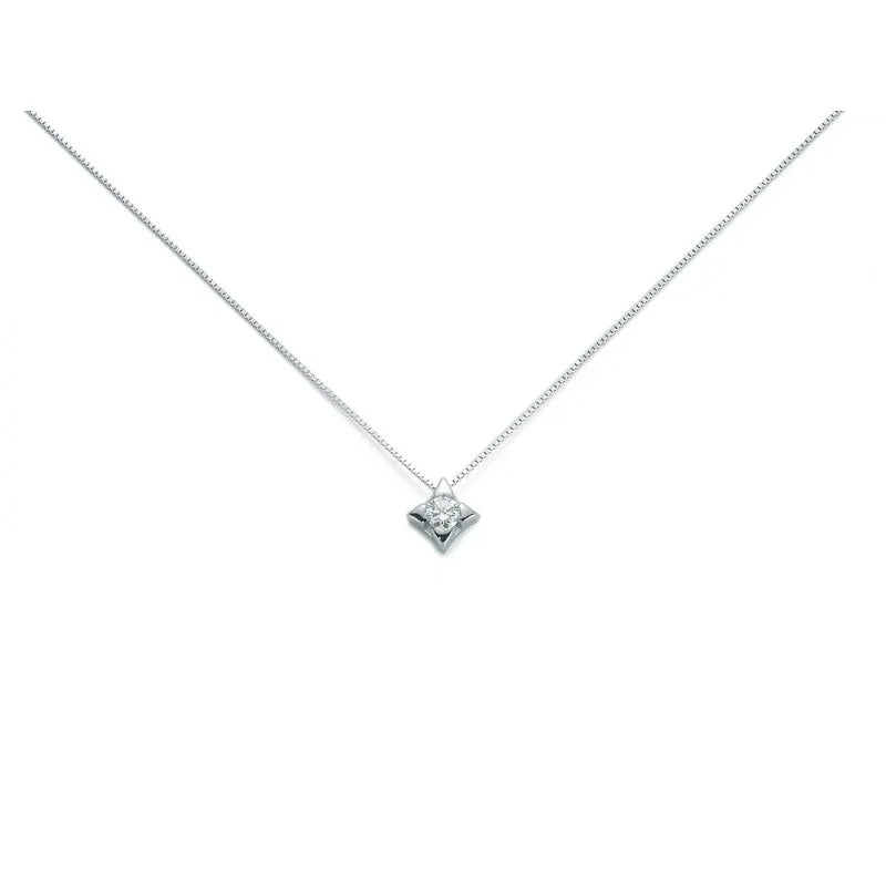 Collana punto luce donna Miluna in oro bianco e diamante CLD2937_004S