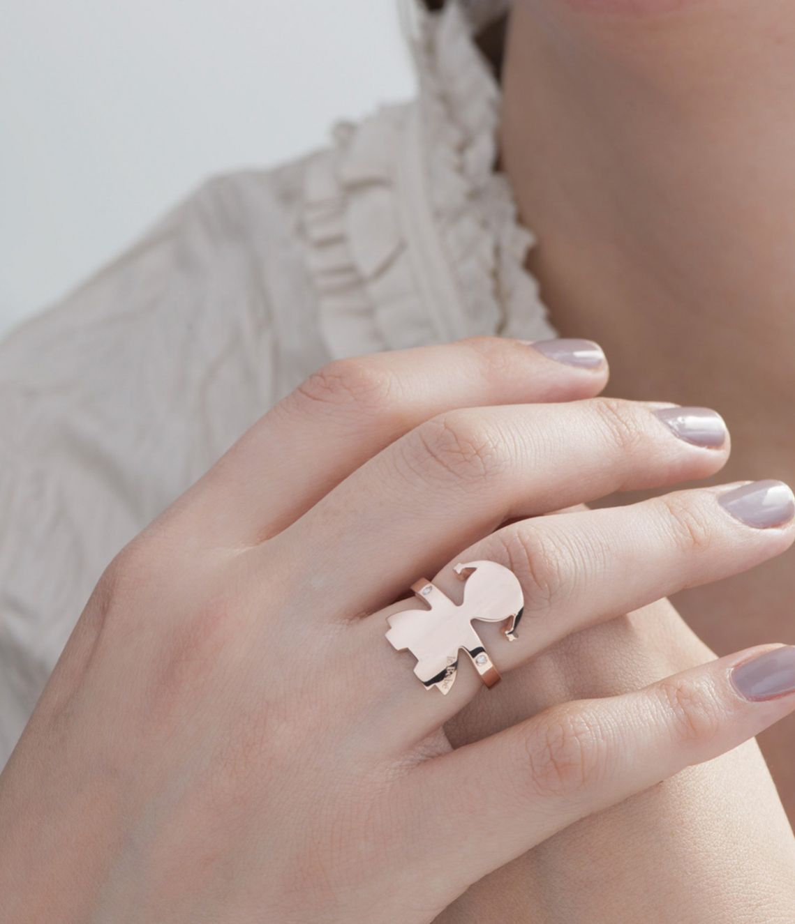 Anello donna Le Bebé Femminuccia in oro rosè e diamante LBB124-N
