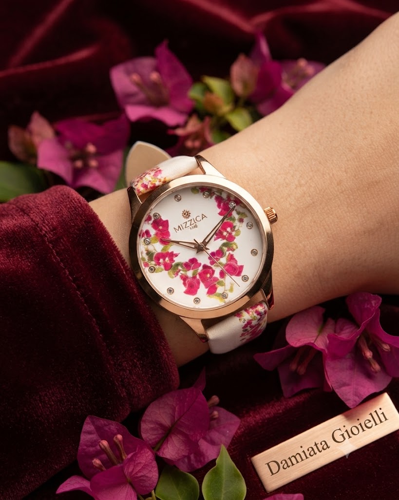 Orologio donna Mizzica Il Bounganwille in acciaio e pelle MB164