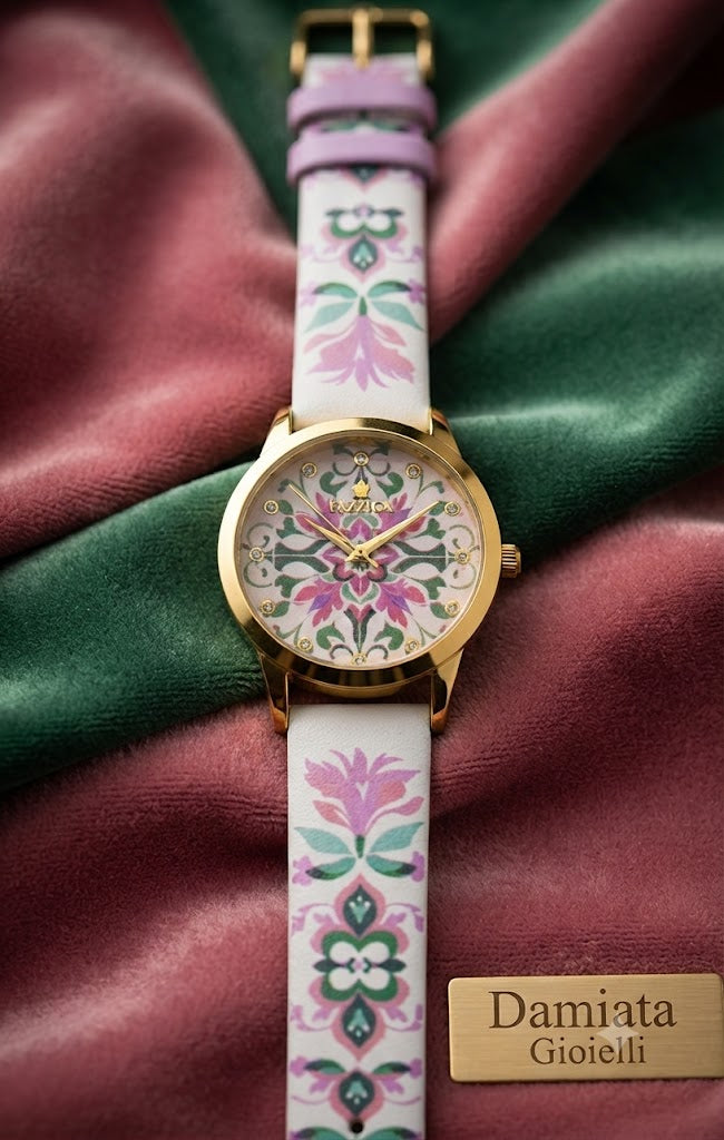 Orologio solo tempo donna Mizzica in acciaio dorato e pelle MB194