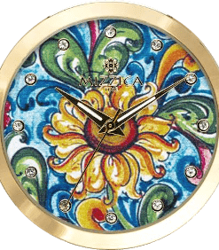 Orologio solo tempo donna Mizzica Il Girasole in acciaio dorato MC107