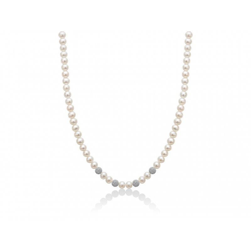 Collana donna Miluna filo di perle con chiusura in oro bianco PCL1836V