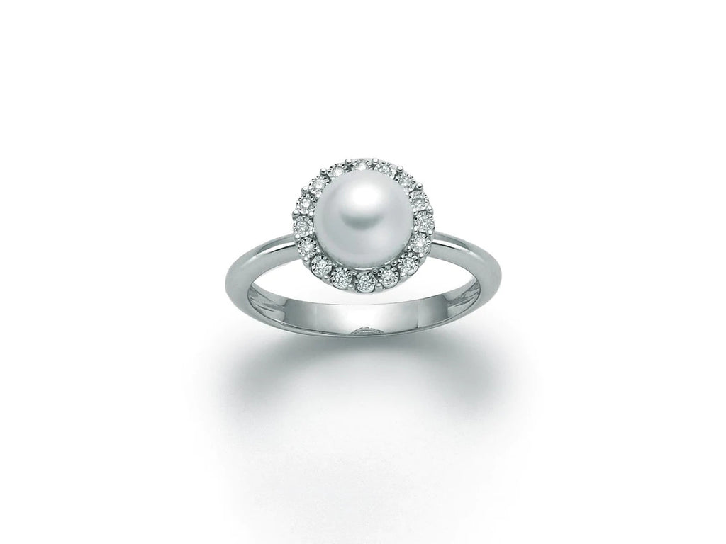 Anello donna Miluna in oro bianco, diamanti e perla PLI1632