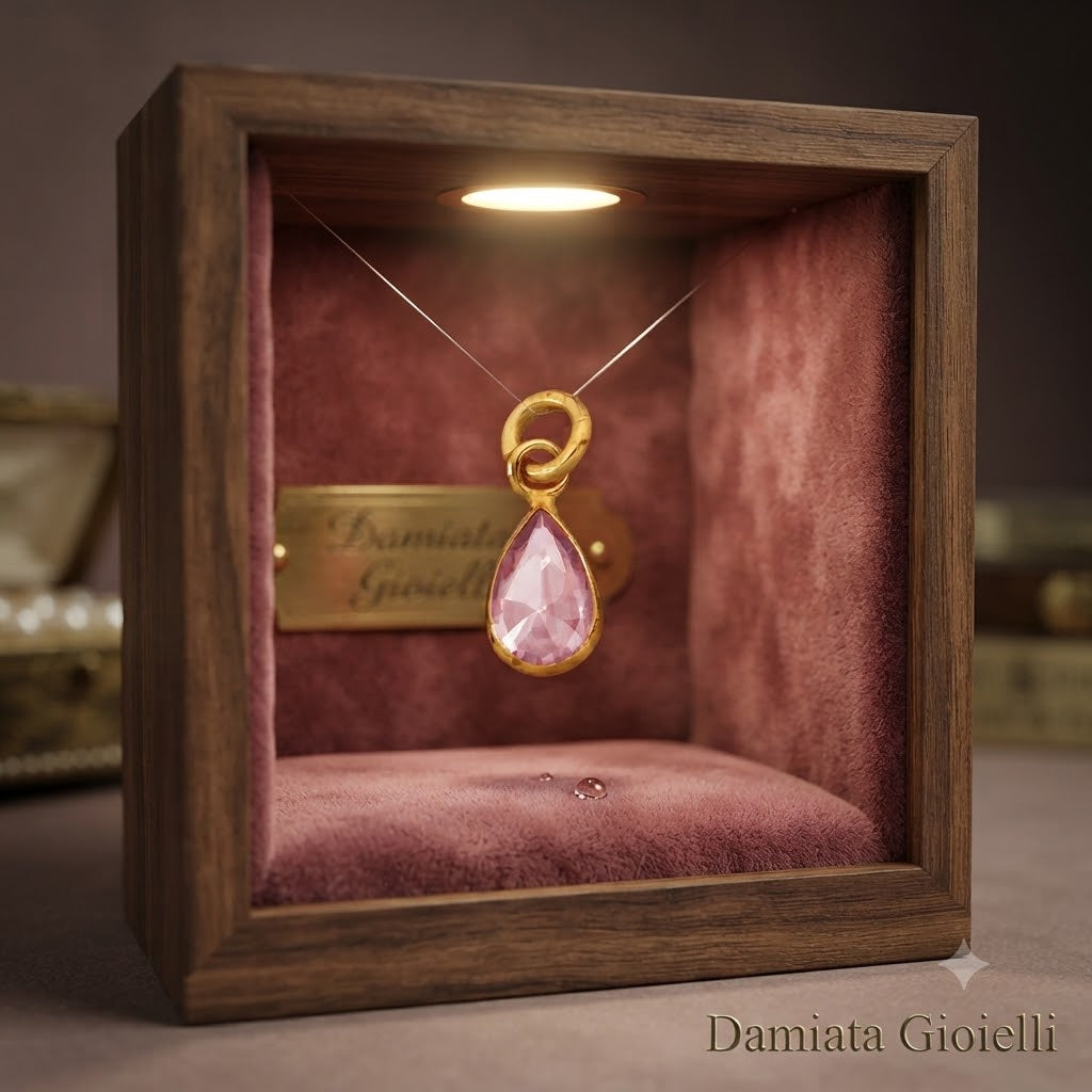 Charm donna Edoardo Mariani in oro giallo e zircone rosa ref. RU202RA