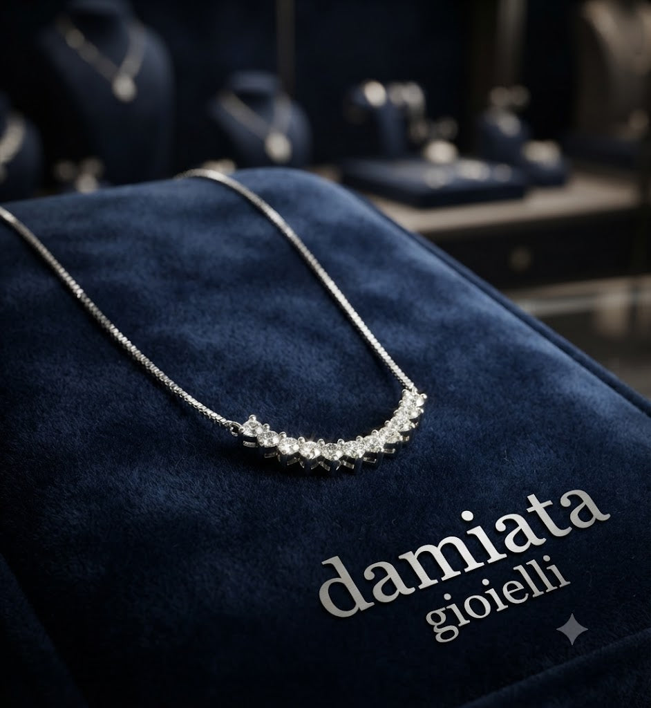Collana donna Orelù in oro bianco e diamanti di 0,18 carati ref. XAZTOT/1